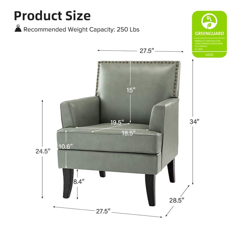 Nileus Contemporary and Classic Polyester Accent Chair with Solid Wooden Legs by HULALA HOME