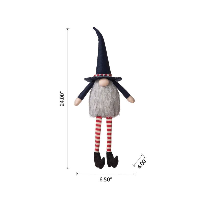 Glitzhome Christmas Hanukkah Fabric Gnome Shelf Sitter Holiday Decor