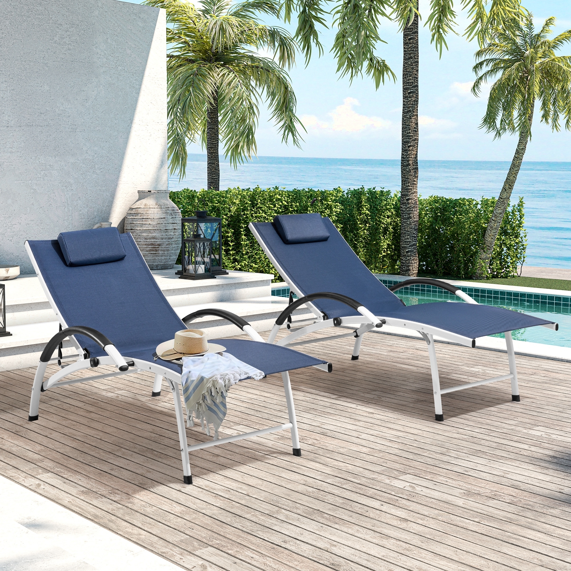 Outdoor reclining chaise lounge deals