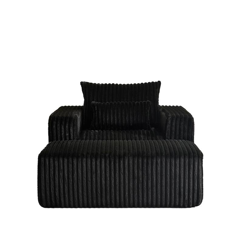 GDFStudio - Amelia Plush Corduroy Recliner Sofa with Removable Footrest for Relaxed Living Room Comfort