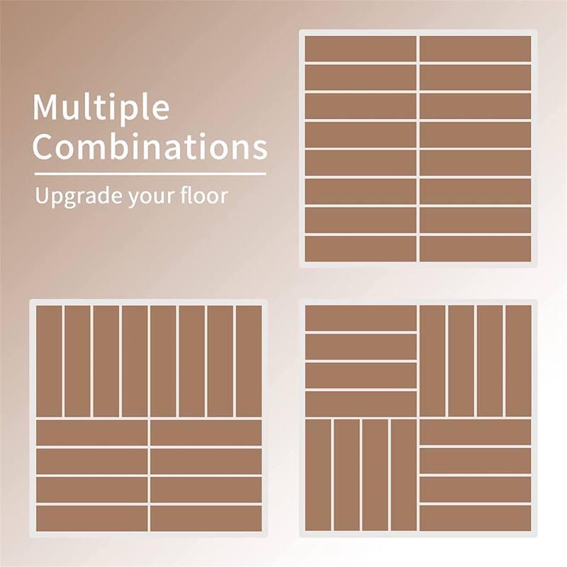 9 Pack Patio Interlocking Deck Tiles 12"x12" Square Composite Decking Tiles Four Slat Plastic Outdoor Flooring Tile