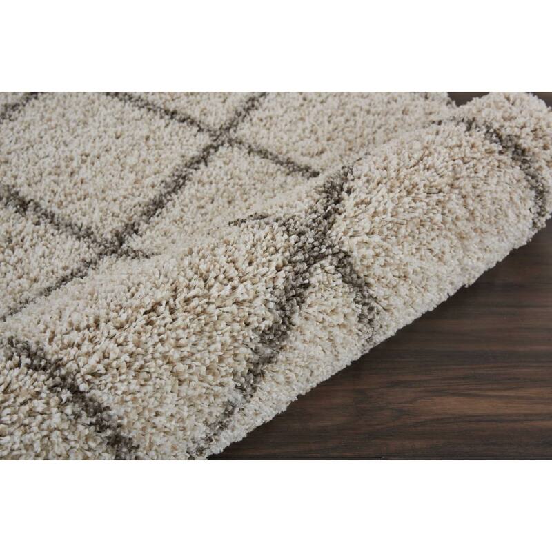 Nourison Brisbane Large Diamond Geometric Modern Shag Area Rug
