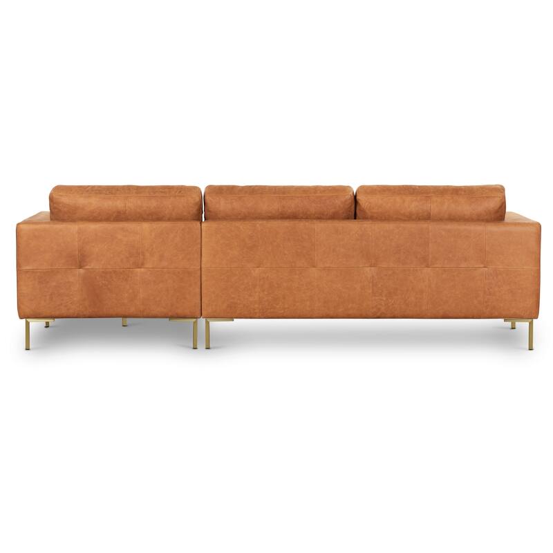 Poly & Bark Calle 114" Right-Facing Sectional - Full Grain Genuine Italian Leather