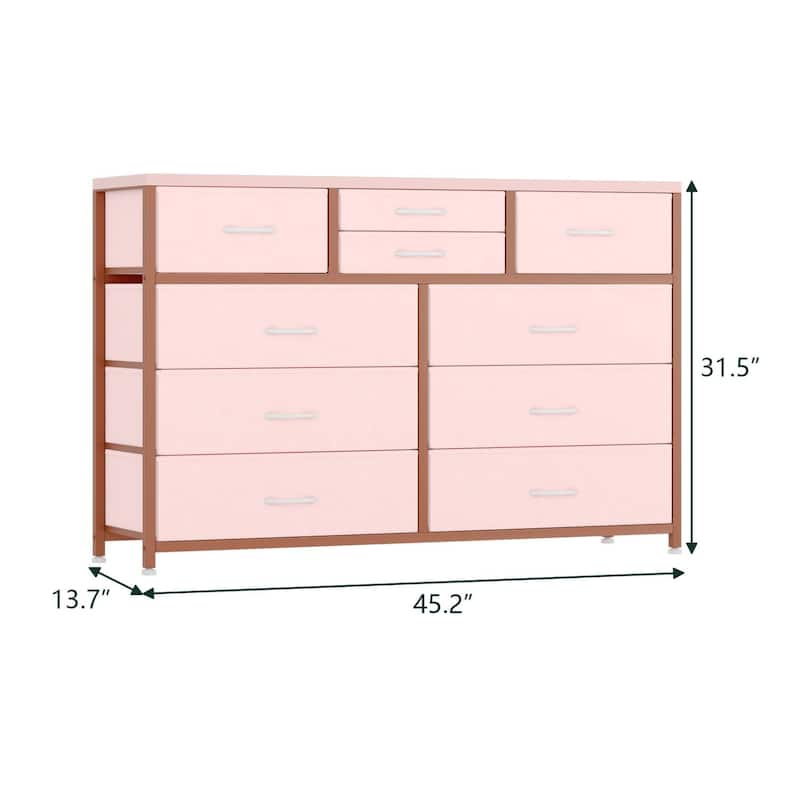 Modern Dresser TV Stand with 10 Drawers - n/a