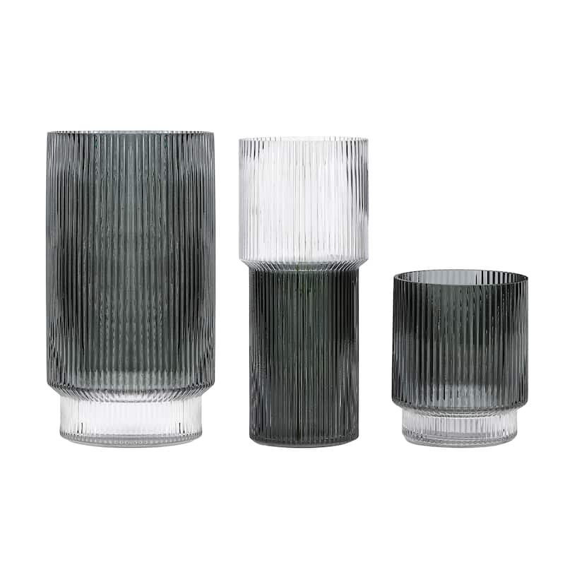 SAFAVIEH Home Zinc Fluted Glass Vase Set of 3