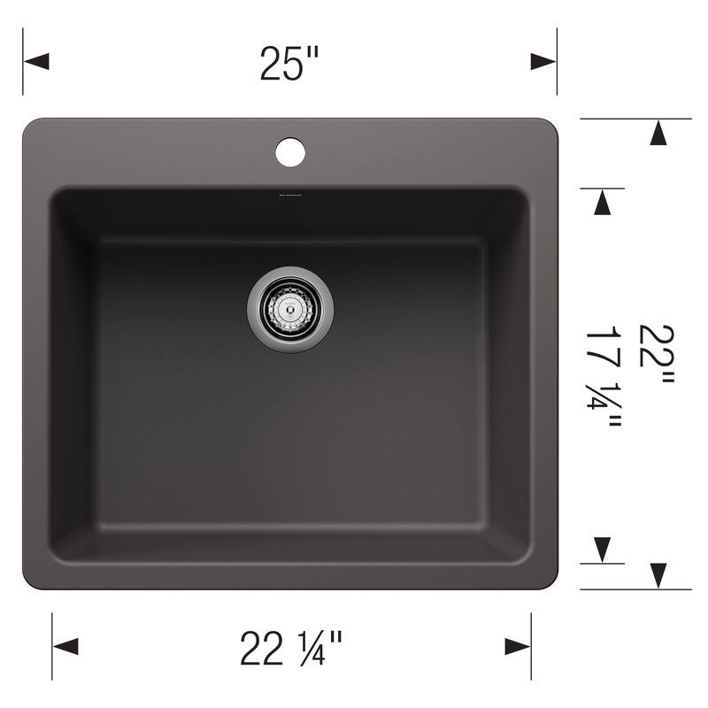 Blanco 443221 Liven 25" Drop-In/Undermount Single Basin SILGRANIT