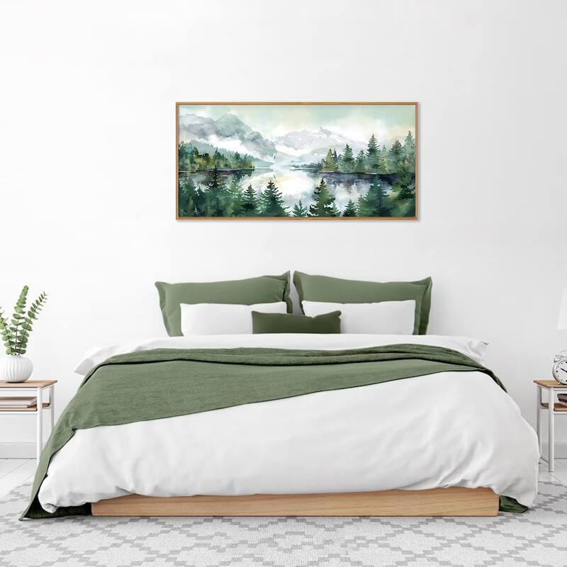 Forest Wall Decor, Nature Green Pines Wall Painting, Forest Wilderness