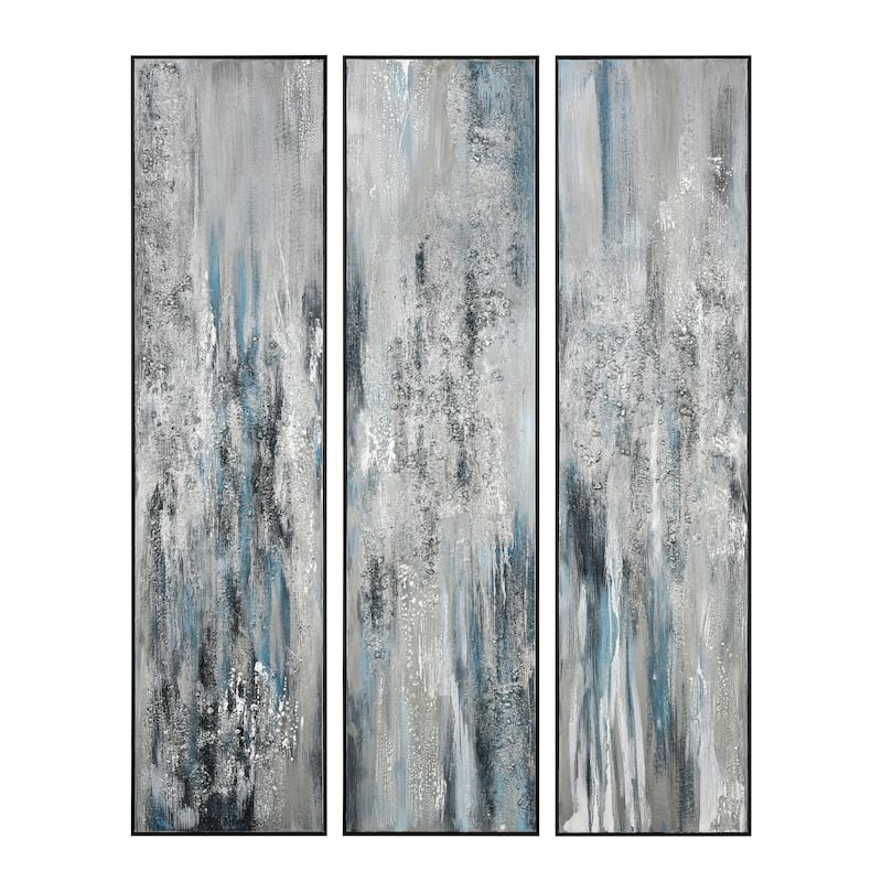 Elk Home Lasting Texture Blue Fabric 20 Inch Wide Wall Art