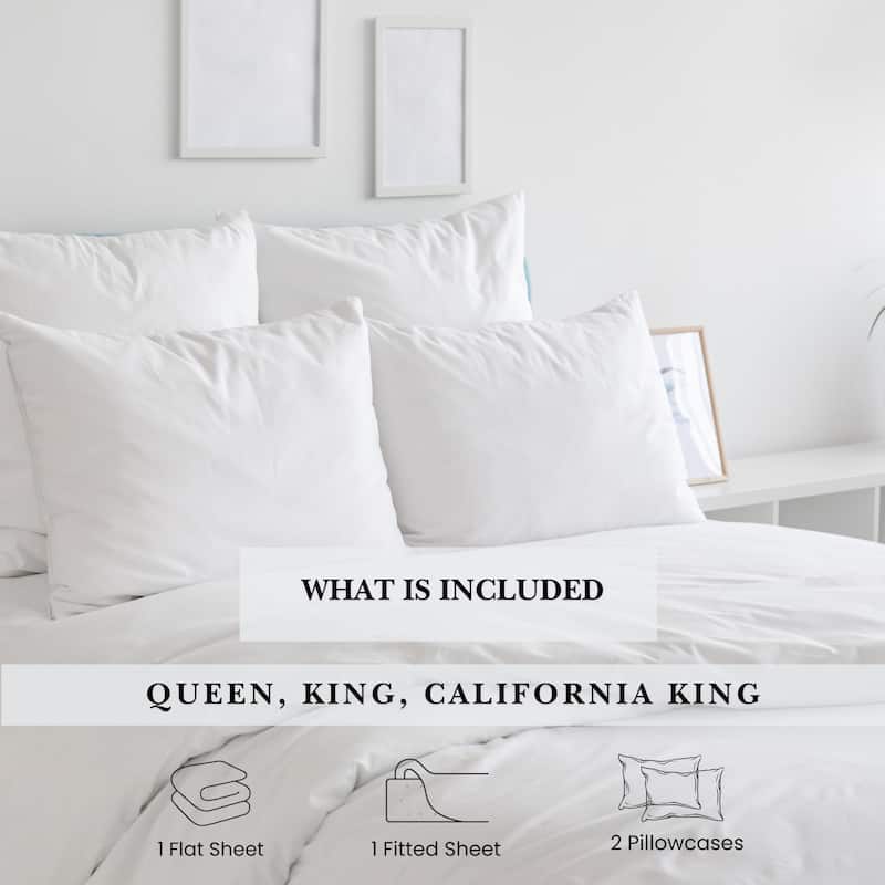 Pointehaven 525 Thread Count Long Staple Soft Cotton Oversized Sheet Sets