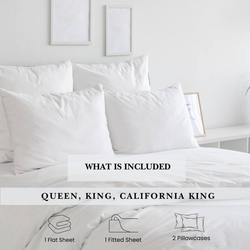 Pointehaven 525 Thread count Long staple cotton extra deep pocket Bordered Hem 4 pc sheet set