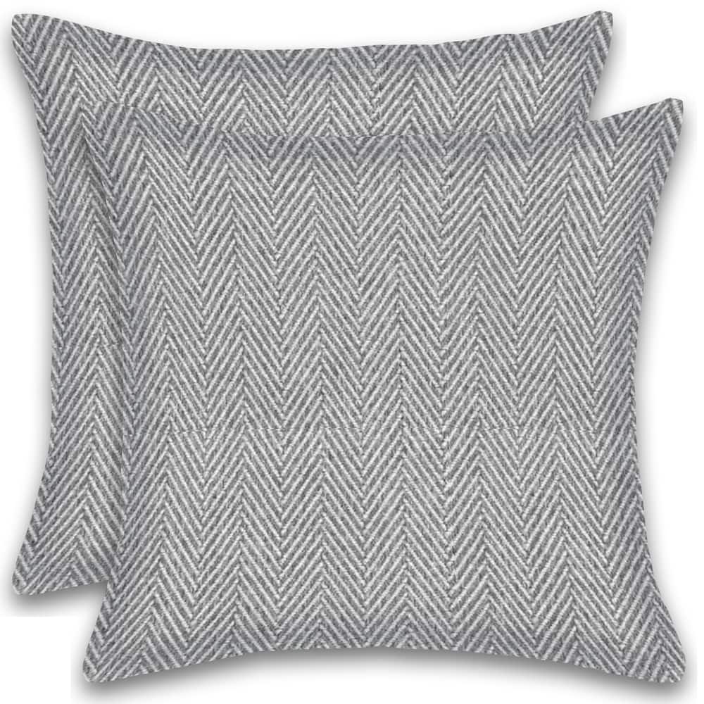 Fabstyles Herringbone Stripe Set of 2 Cotton Throw Pillows