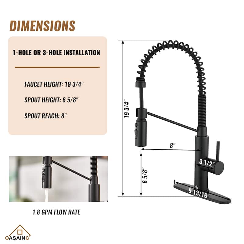 Single Handle Pull Down Sprayer Kitchen Faucet