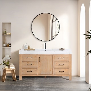 Leon 60 in. Single Bathroom Vanity with Composite Stone Top