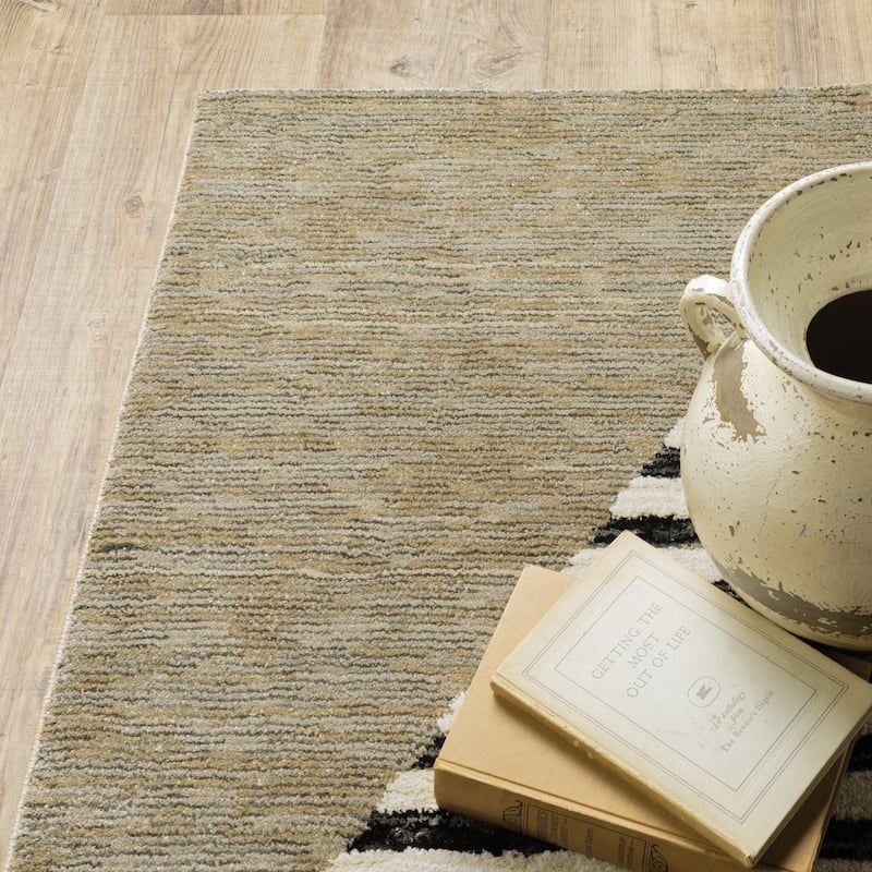 Style Haven Stephan Modern Art-deco Inspired Yellow/Gold Area Rug