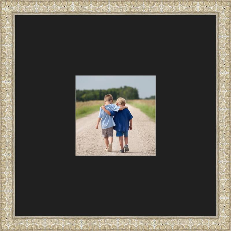 Lila Picture Frame, Photo Frame - 20x20 Matted Black 8x8 - Lila Silver