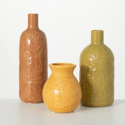 6"H, 10.5"H and 12"H Sullivans Earth-Toned Fall Vase - Set of 3, Multicolored