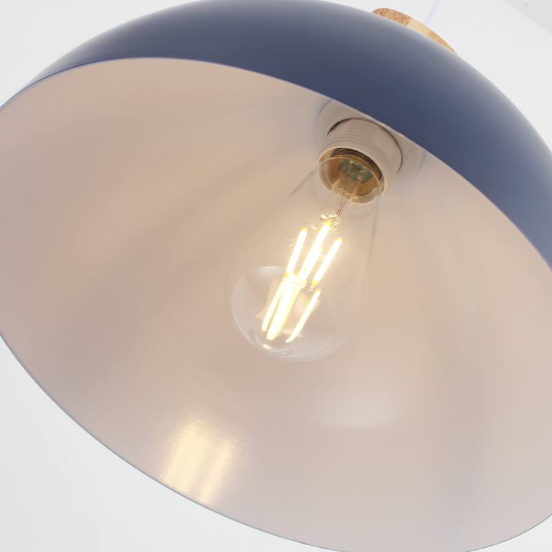 1-Light Rustic Hanging Pendant Light with Metal Shaded for Kitchen Island