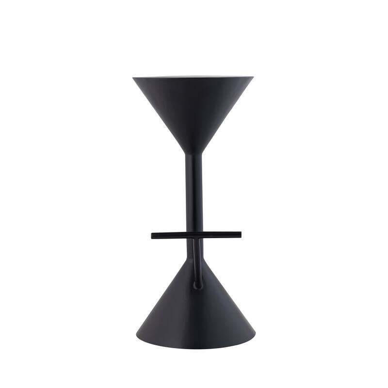 Svelte 29.75" Modern Industrial Iron Hourglass Backless Bar Stool with Foot Rest, by JONATHAN Y