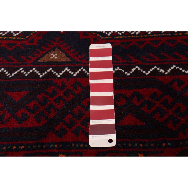 ECARPETGALLERY Hand-knotted Royal Baluch Red Wool Rug - 3'1 x 6'3