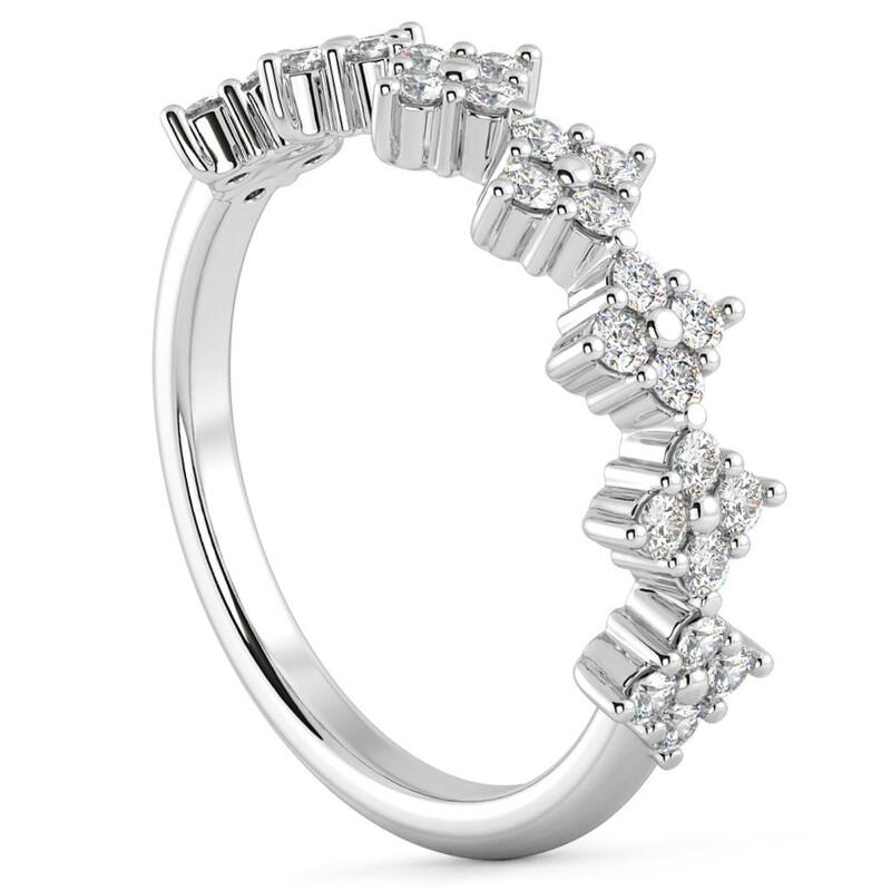 1/2Ct TW Round Diamond Wedding Ring Gold Stackable Band Lab Grown