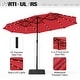 preview thumbnail 63 of 79, MAISON ARTS 15-foot Rectangular Crank Double-sided Outdoor Market Umbrella Solar LED Lighted Patio Umbrella with Base Included