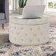 preview thumbnail 2 of 22, Adeco Round Storage Ottoman Button Tufted Footrest Stool Bench
