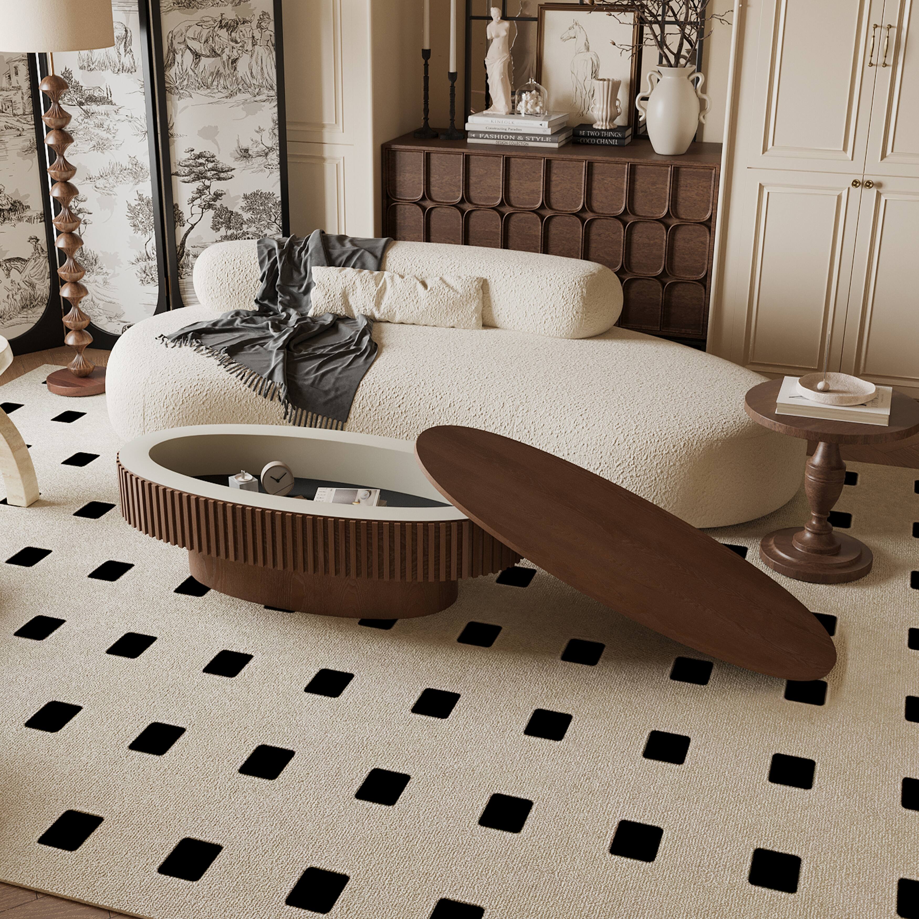 47'' Oval Coffee Table with Storage