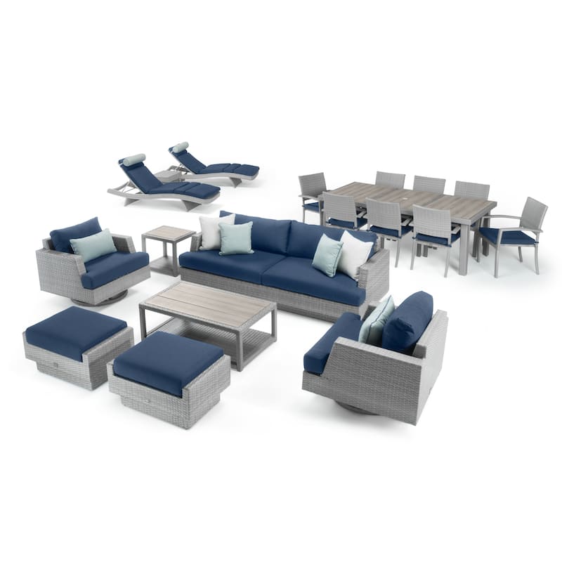 Portofino Comfort 19 Piece Sunbrella Outdoor Motion Estate Set