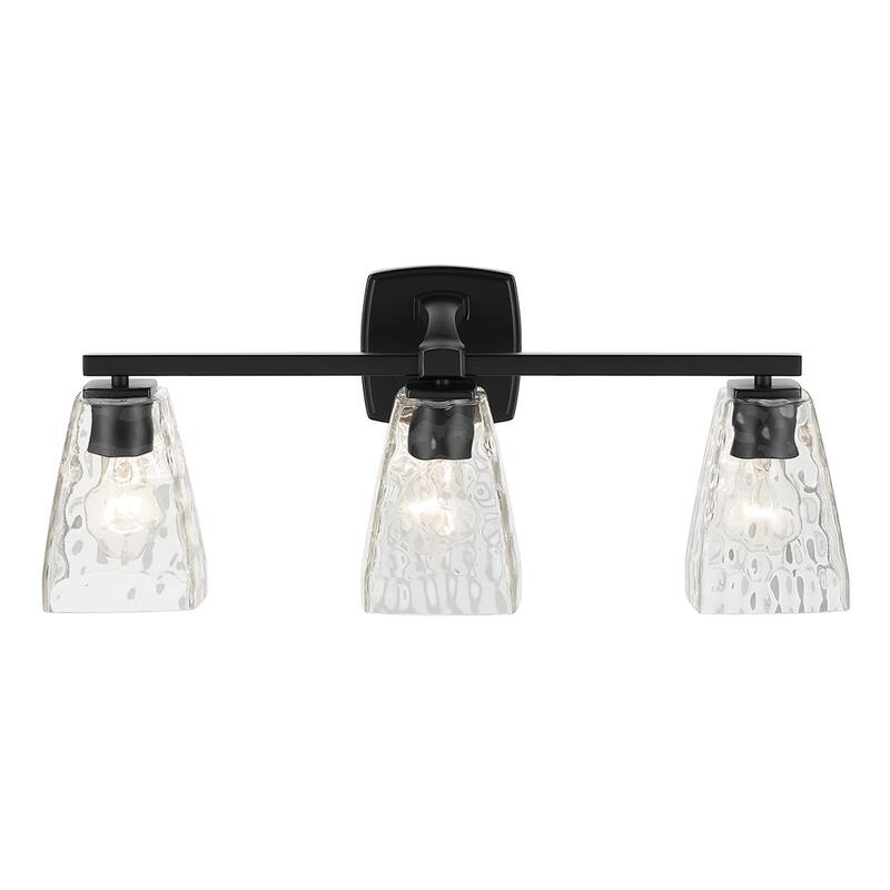 Kichler Lighting Marant 23.75" 3-Light Vanity Light with Clear Water Glass in Black