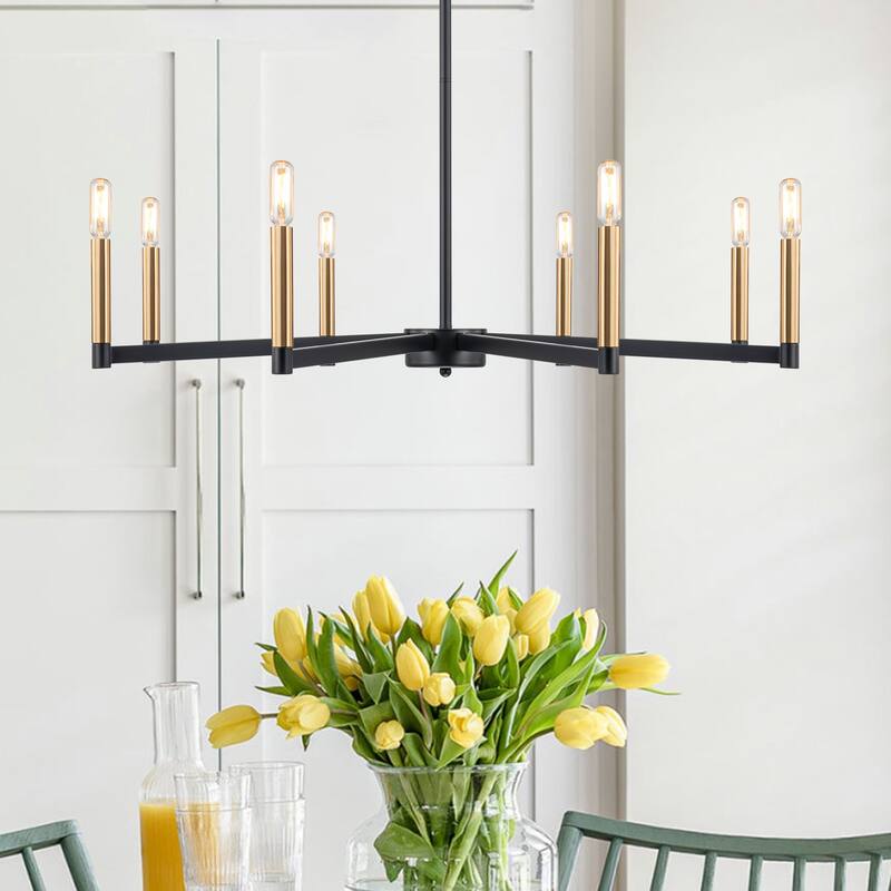Starskys 8-Light Dimmable Mid-Century Modern Candle Chandelier