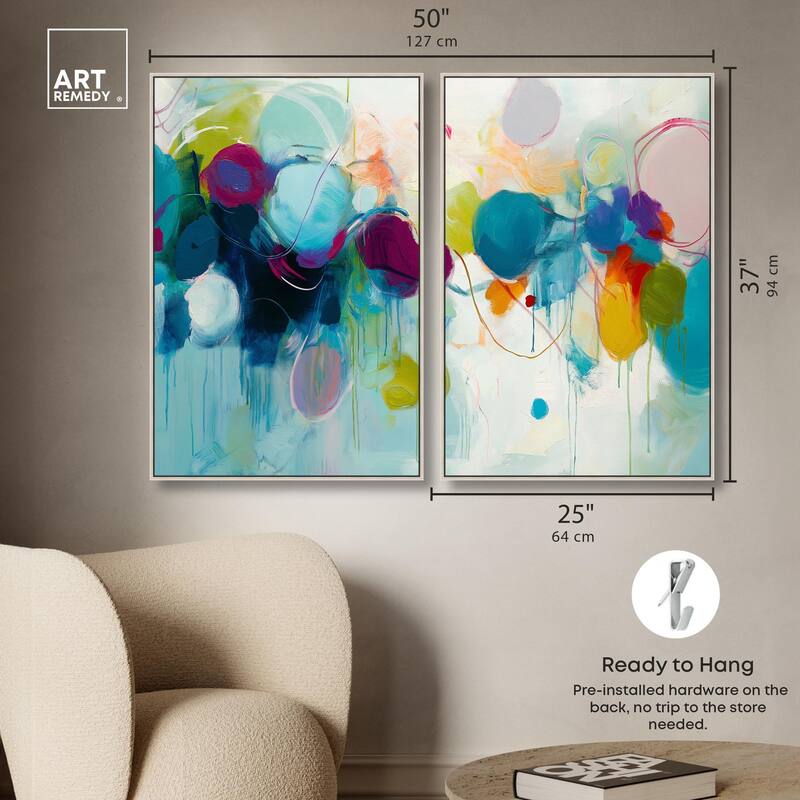 Expressive Flow I Canvas Set of 2 by Art Remedy