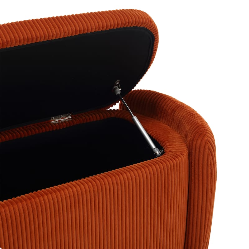 Entryway Upholstered Fabric Storage Ottoman