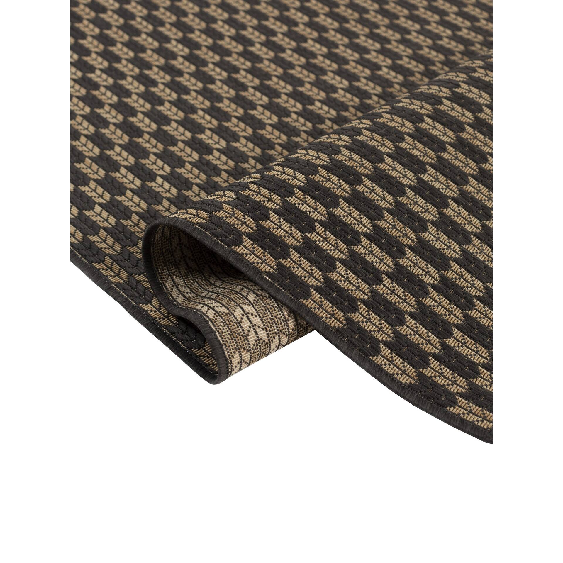 Furnish My Place Outdoor Collection Geometric Charcoal Area Rug Bed