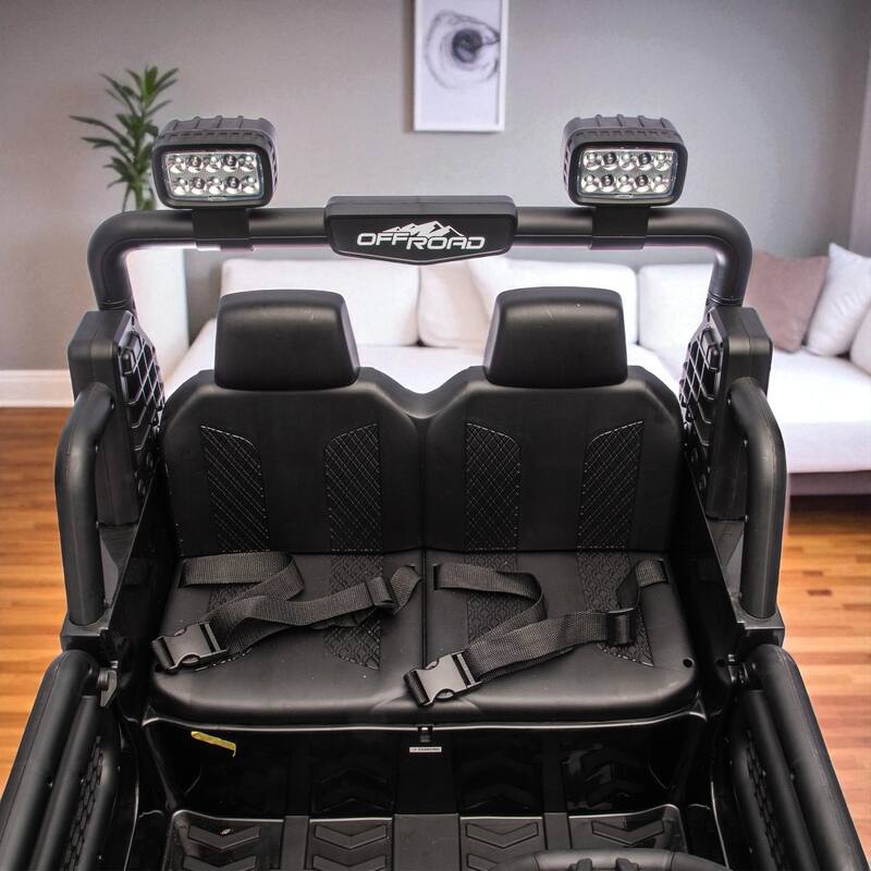 24V 2-Seater Kids Ride On Truck with Remote Control, Dual Motors, LED Headlights, Bluetooth Music, USB/MP3 & 4-Wheel Suspension