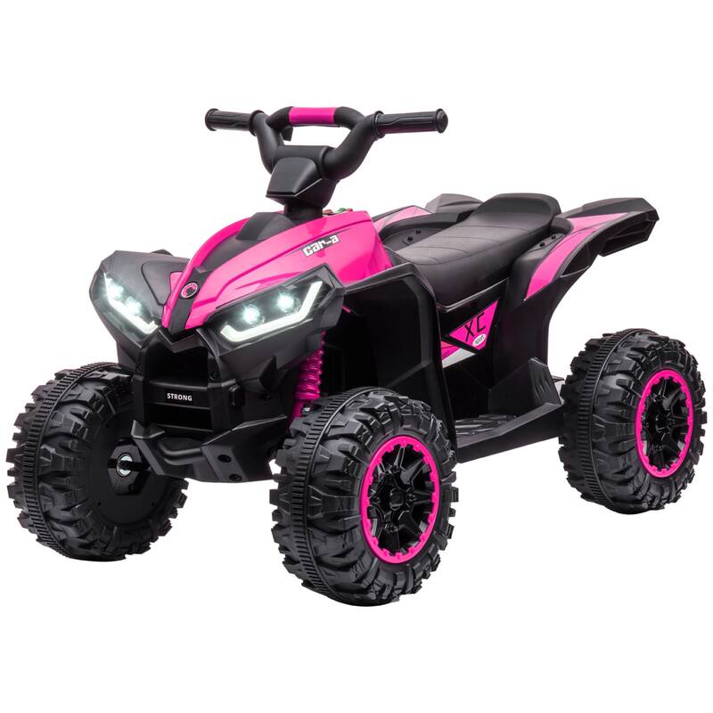 Electric 12V Kids ATV Quad with AUX Port, Headlights, Sound Effects and Wear-Resistant Wheels, Ride-On Car for Toddlers