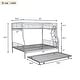 preview thumbnail 15 of 29, Full XL Over Queen Metal Bunk Bed with Trundle for Kids Teen