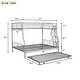 preview thumbnail 13 of 25, Full XL Over Queen Metal Bunk Bed with Trundle