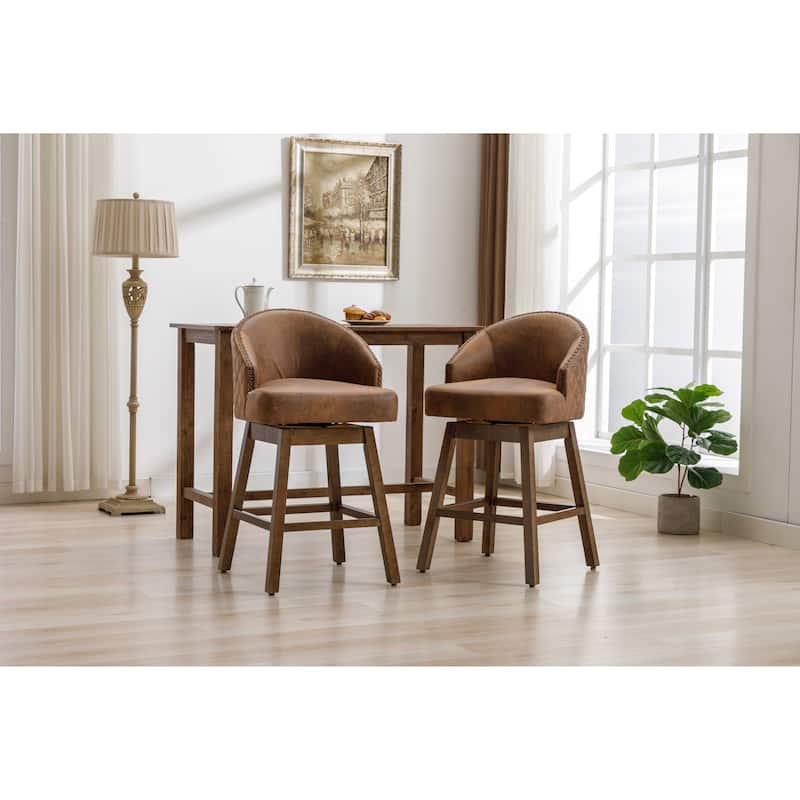 Rotating Bar Chair, Counter Height Bar Chair With Backrest, Rotating Kitchen Stool, Set of 2