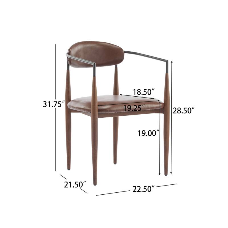 Modern Industrial Elmore Upholstered Dining Chairs (Set of 2) with Iron Frame by Christopher Knight Home