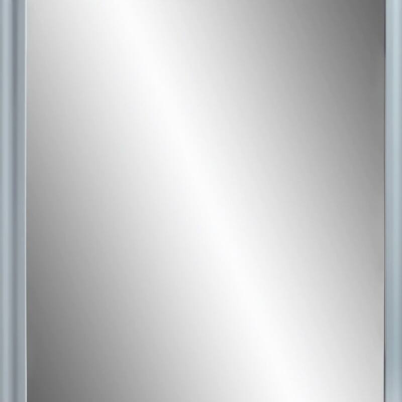 Tyra 39 Inch Wall Mirror, Rectangular Wood Frame, Gray - Grey
