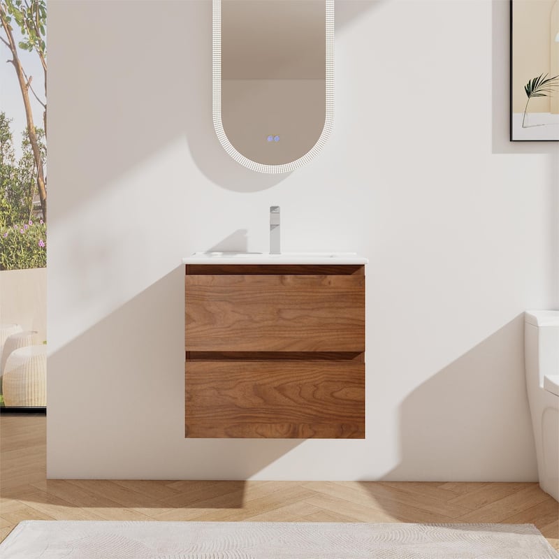 Bathroom Vanity With Sink In 24/30/36 Inch, Floating Bathroom Vanity With Soft Close Drawer