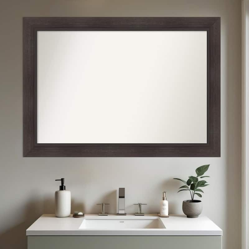 Sloped Non-Beveled Framed Bathroom Vanity Wall Mirror