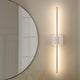 preview thumbnail 42 of 119, 1-Light Black/ Gold/ Nickel Modern Long Linear Strip Wall Sconce Dimmable LED Bathroom Vanity Light