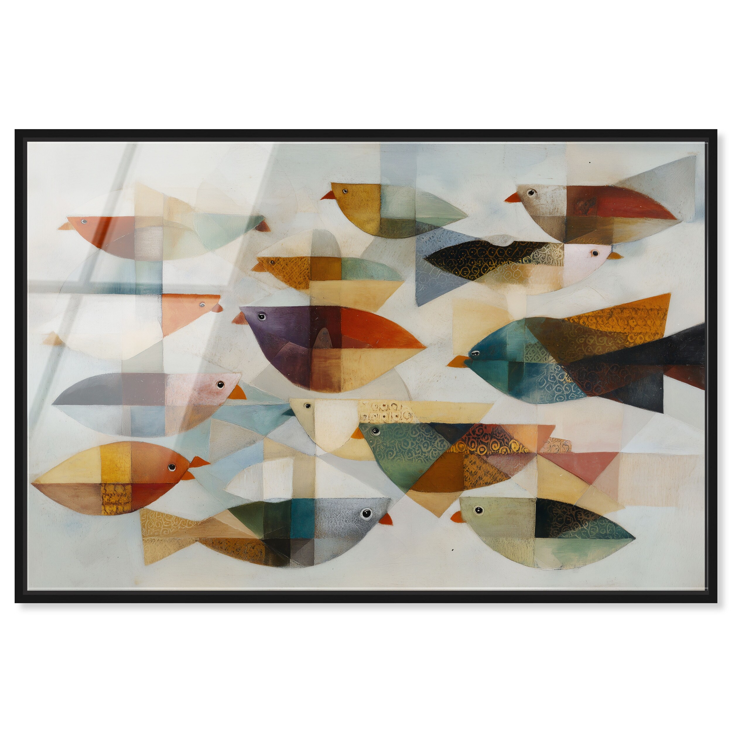 Cubist Fish Abstract Wall Art Acrylic Print by Art Remedy