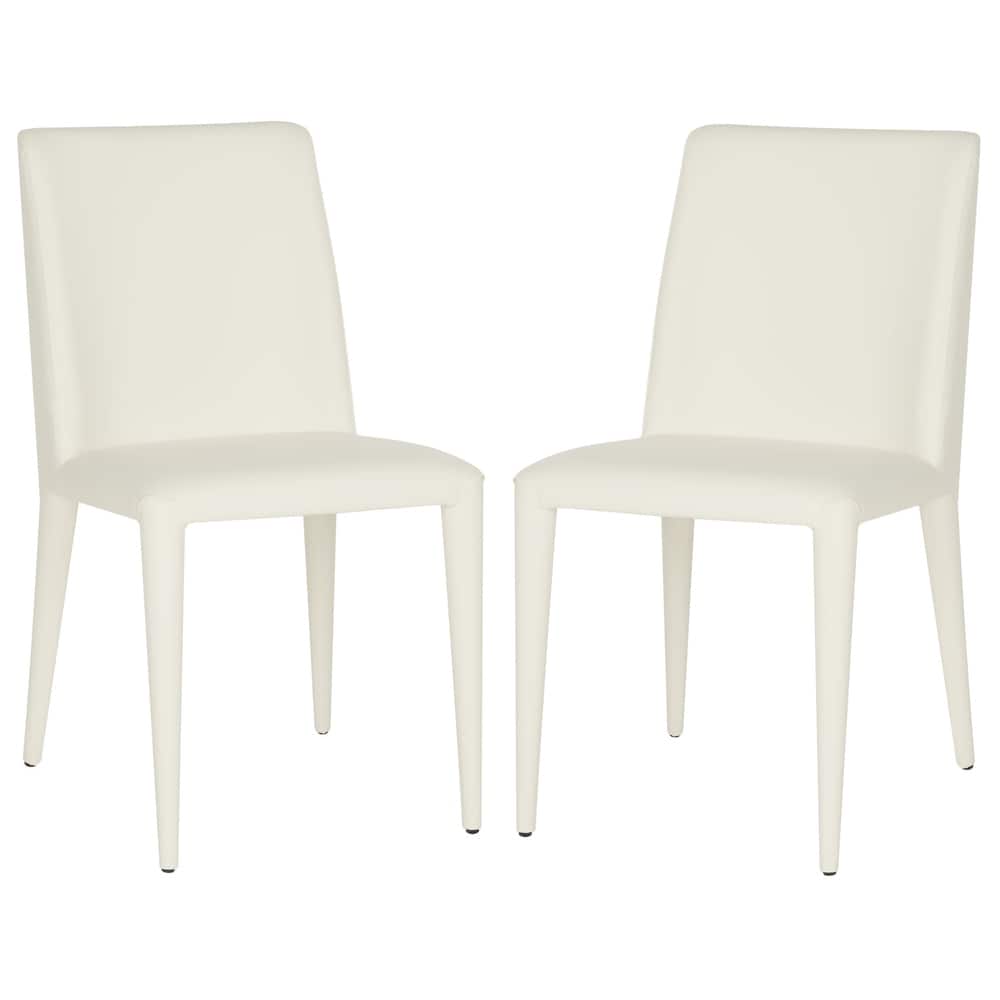 SAFAVIEH Shirlee Mid-Century Dining White Dining Chair (Set of 2) - 22.5" x 17.4" x 33.5" - 23Wx17Dx34H