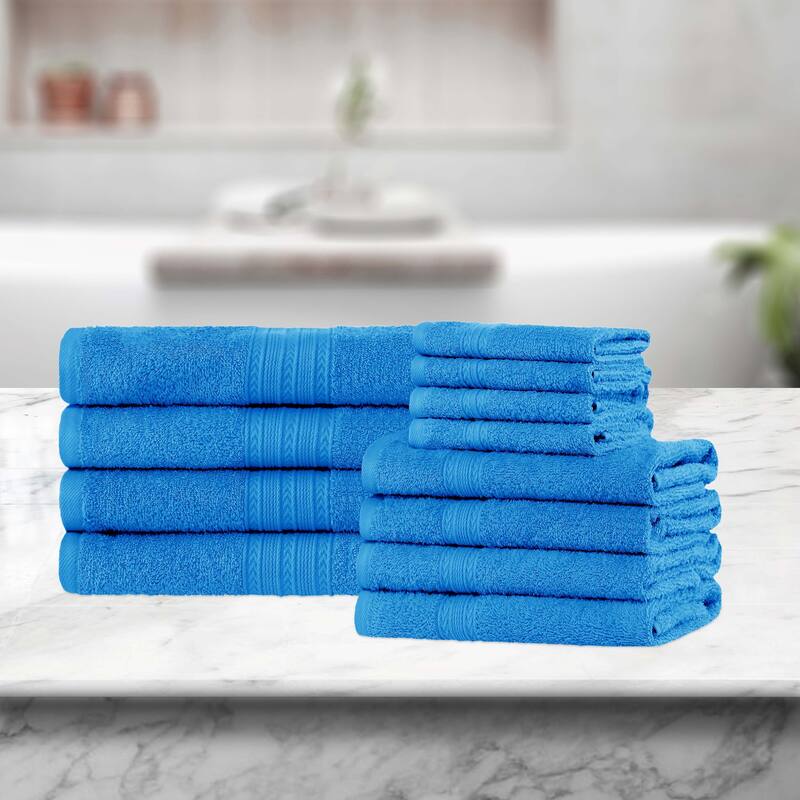 Superior Eco-Friendly Sustainable Cotton 12-Piece Bathroom Towel Set