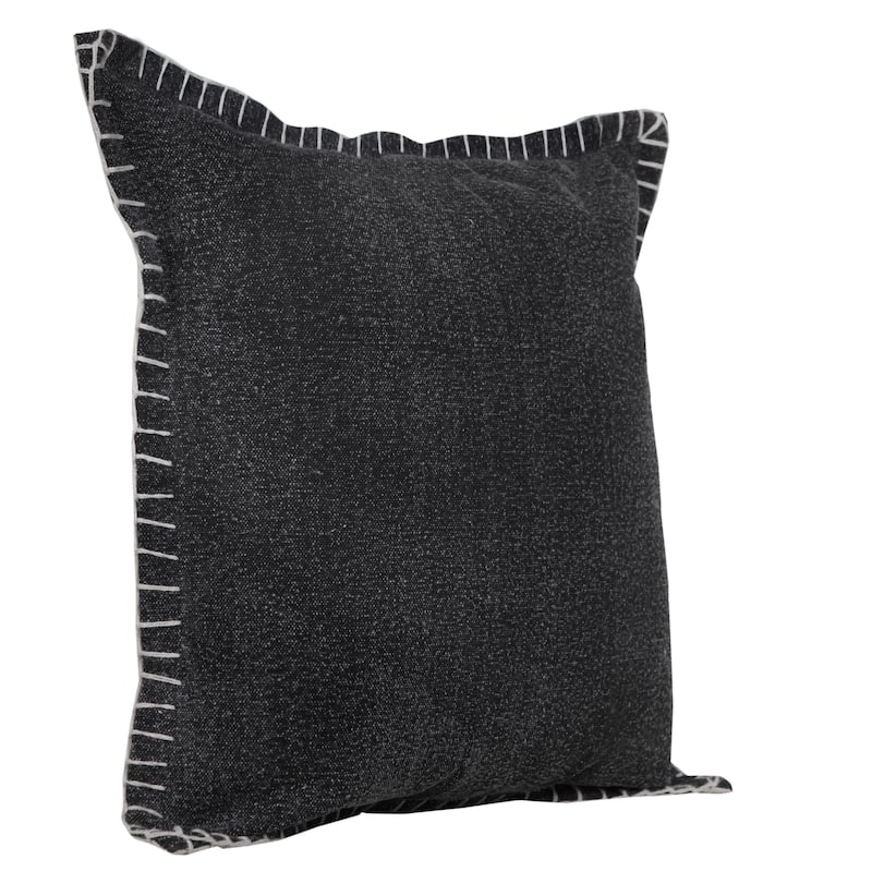 Sevita Guapo Casual Solid Stitched Edge Cotton Throw Pillow