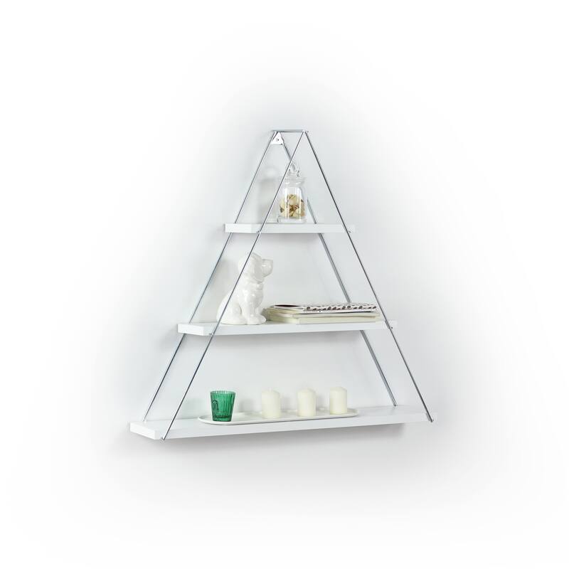 Mostar Modern Decorative Triangle Design Shelf - White