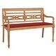 preview thumbnail 1 of 8, vidaXL Batavia Bench with Red Cushion 59.1" Solid Teak Wood