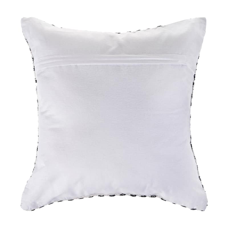 HomeRoots 18" X 18" Gray Black And White 100% Cotton Chevron Zippered Pillow